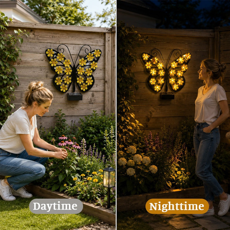 Beautiful Solar Metal Butterfly Garden Light