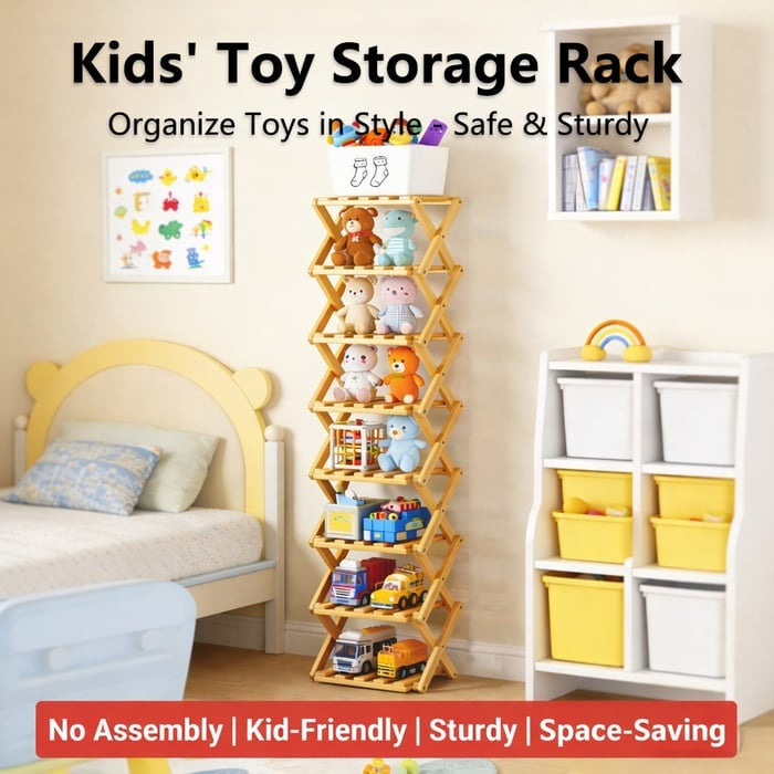 Durable Foldable Bamboo Shoe Rack