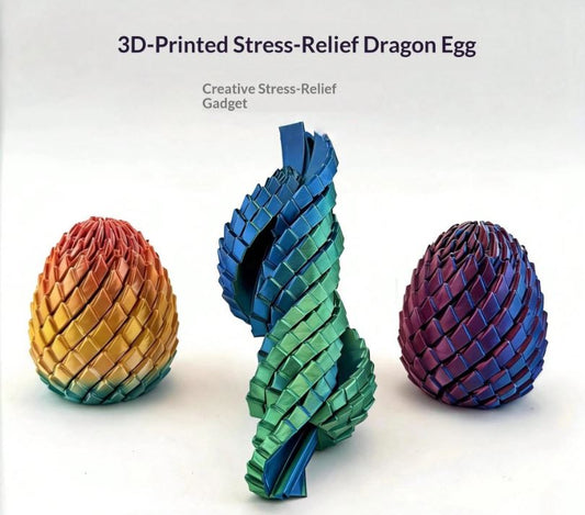 3D Printed Twisty Fidget Dragon Scale Egg