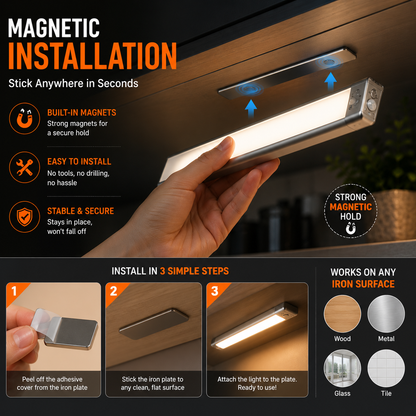 3-in-1 Smart Motion Sensor LED Light | 30-Day Battery