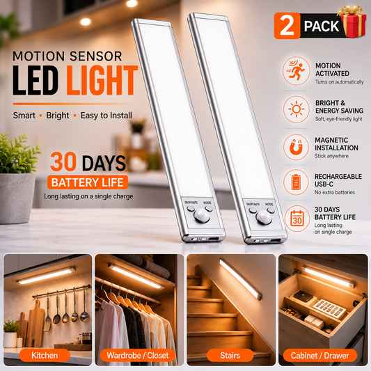 3-in-1 Smart Motion Sensor LED Light | 30-Day Battery