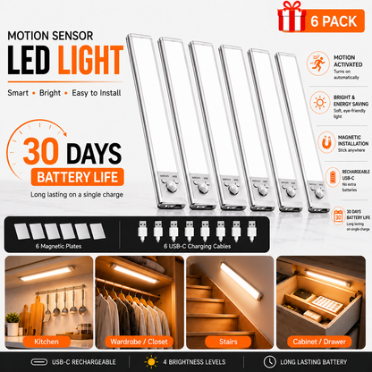 3-in-1 Smart Motion Sensor LED Light | 30-Day Battery